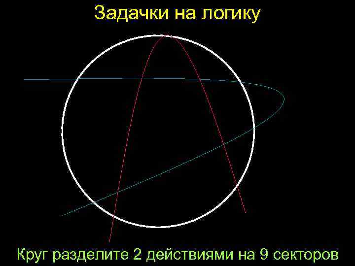 Задачки на логику Круг разделите 2 действиями на 9 секторов 