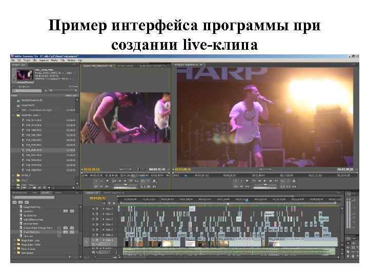 Пример интерфейса программы при создании live-клипа 