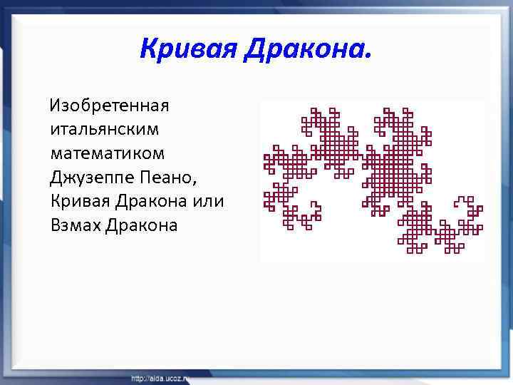 Кривая Дракона. Изобретенная итальянским математиком Джузеппе Пеано, Кривая Дракона или Взмах Дракона 