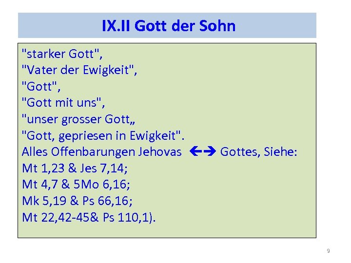 IX. II Gott der Sohn 