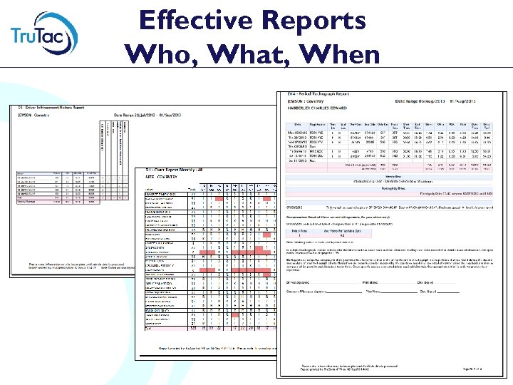 Effective Reports Who, What, When 