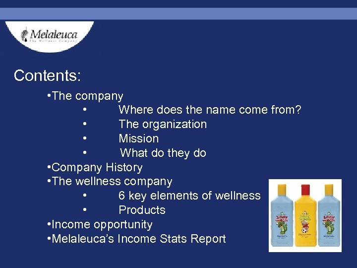 Contents: • The company • Where does the name come from? • The organization