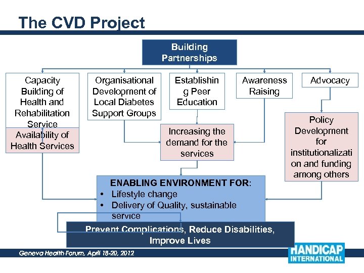 The CVD Project Building Partnerships Capacity Building of Health and Rehabilitation Service Availability of