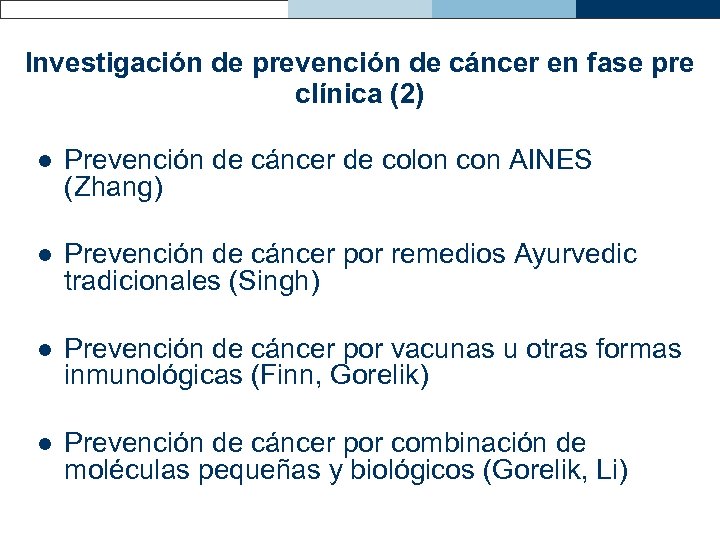 Investigación de prevención de cáncer en fase pre clínica (2) l Prevención de cáncer