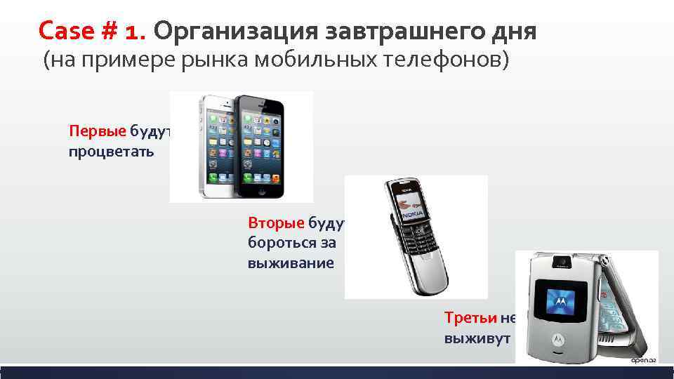 Case # 1. Организация завтрашнего дня (на примере рынка мобильных телефонов) Первые будут процветать