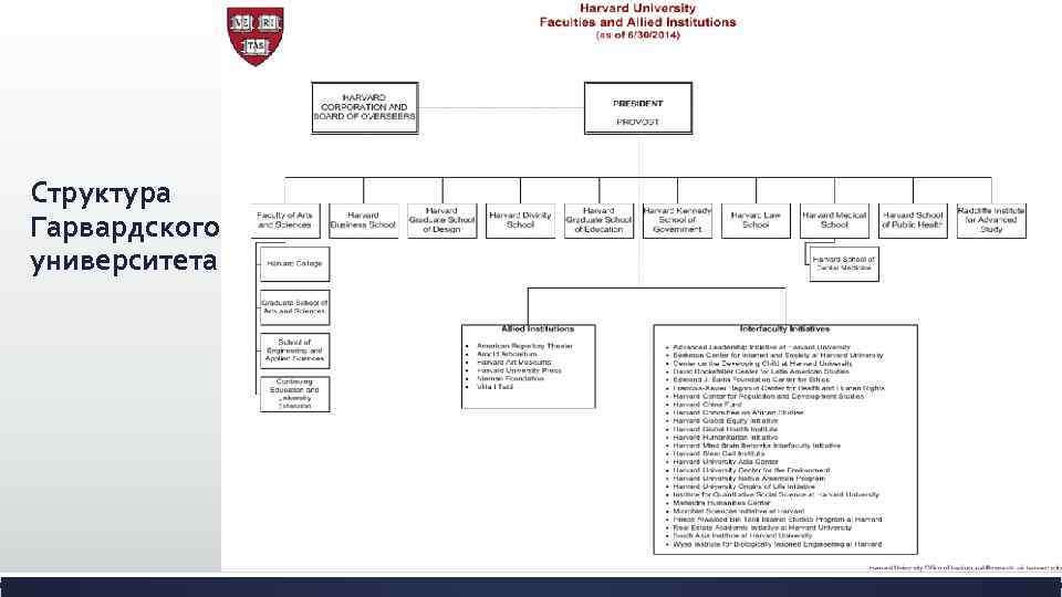 Структура Гарвардского университета 
