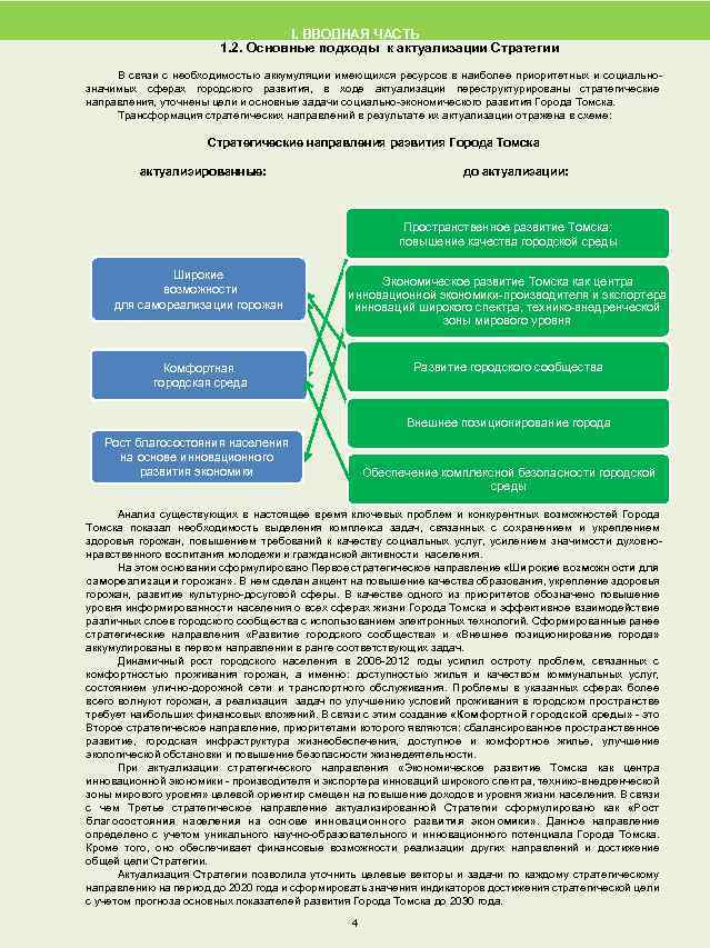 I. ВВОДНАЯ ЧАСТЬ 1. 2. Основные подходы к актуализации Стратегии В связи с необходимостью