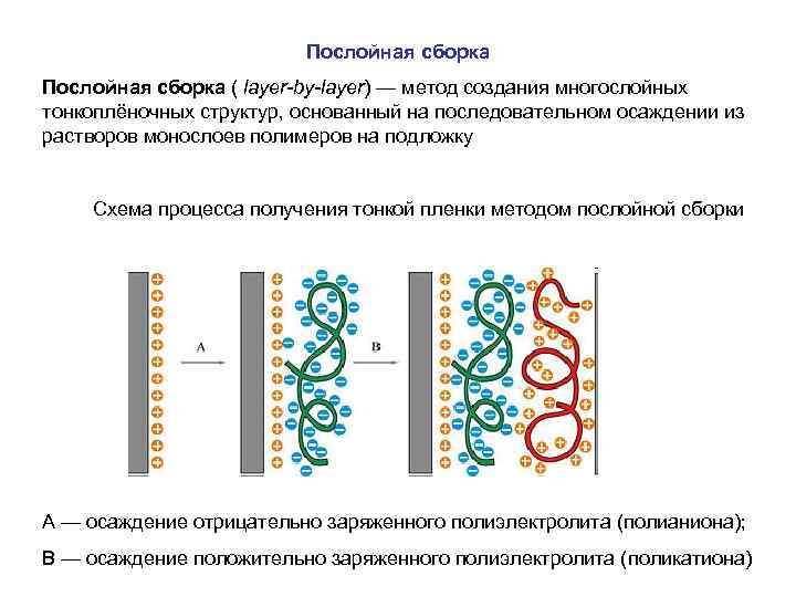 Послойная сборка ( layer-by-layer) — метод создания многослойных тонкоплёночных структур, основанный на последовательном осаждении