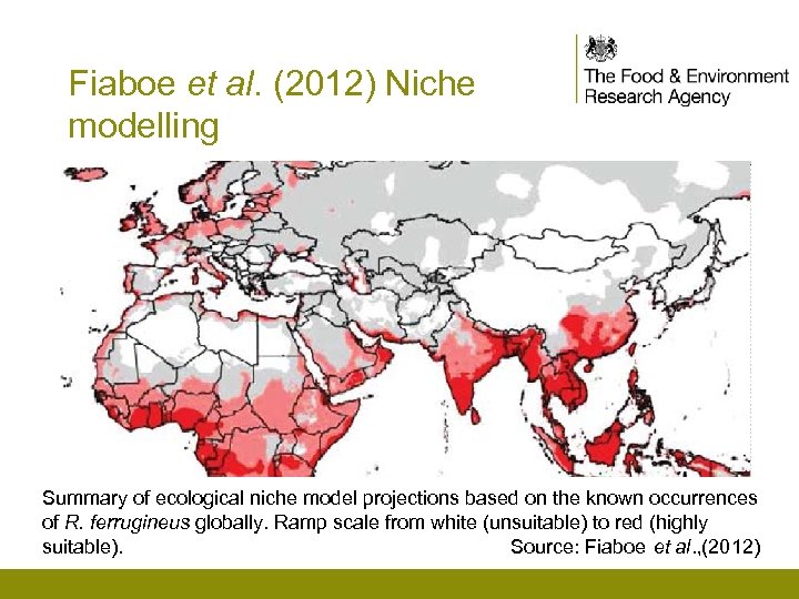 Fiaboe et al. (2012) Niche modelling Summary of ecological niche model projections based on