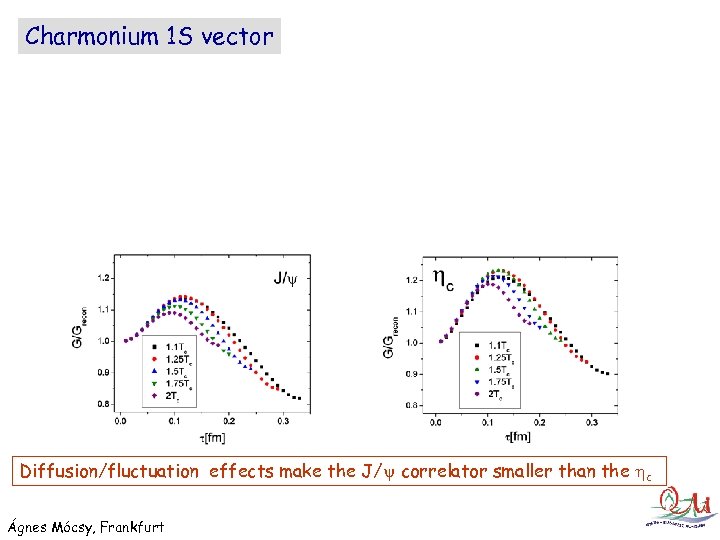 Charmonium 1 S vector Diffusion/fluctuation effects make the J/ correlator smaller than the c