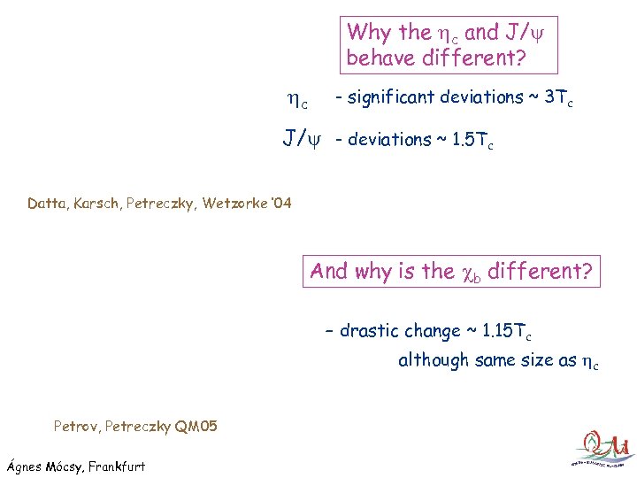 Why the c and J/ behave different? c - significant deviations ~ 3 Tc