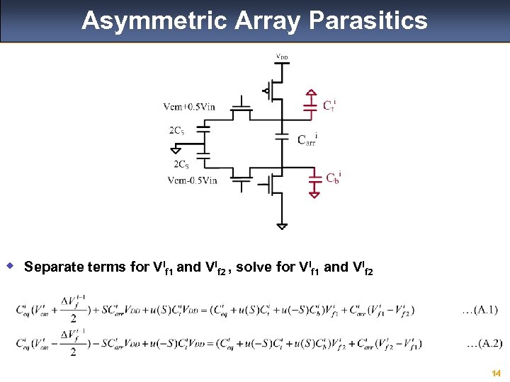Asymmetric Array Parasitics w Separate terms for Vif 1 and Vif 2 , solve