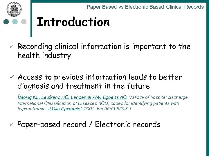 Class 18 Paper Based Vs Electronic Based Clinical