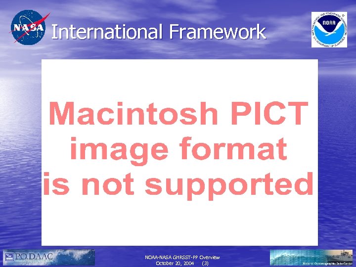International Framework NOAA-NASA GHRSST-PP Overview October 20, 2004 (3) 