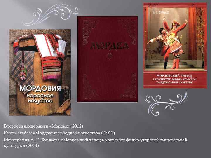 Второе издание книги «Мордва» (2012) Книга-альбом «Мордовия: народное искусство» ( 2012) Монография А. Г.