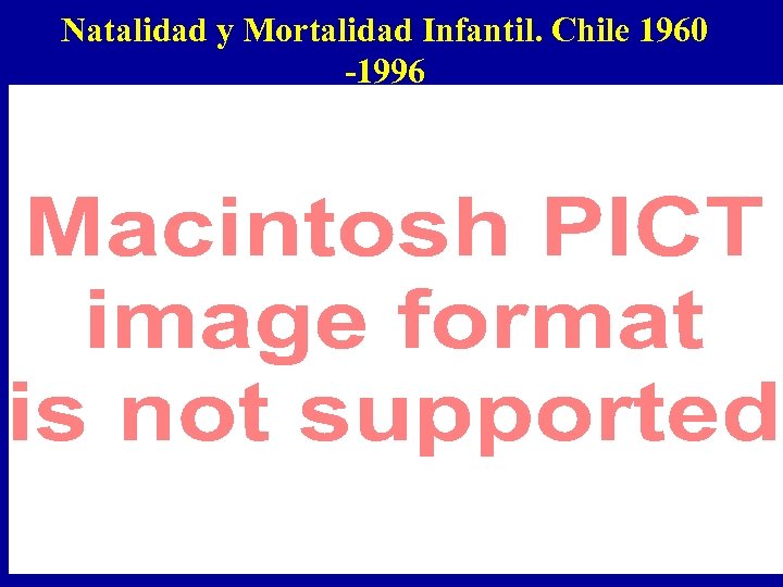 Natalidad y Mortalidad Infantil. Chile 1960 -1996 