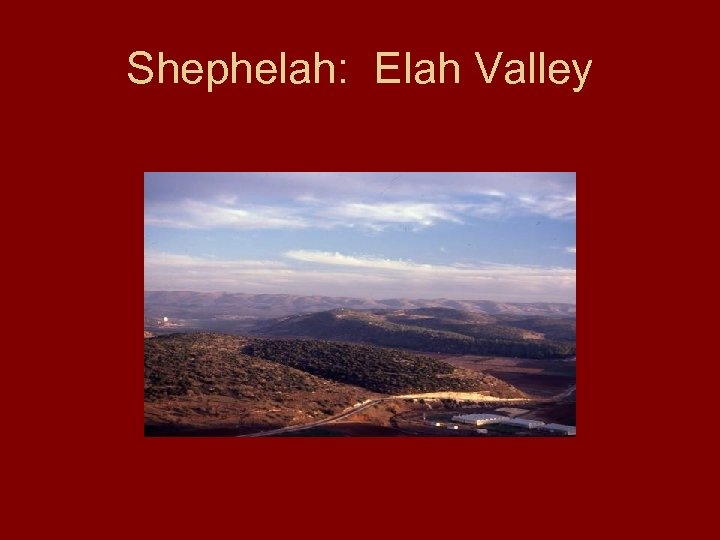 Shephelah: Elah Valley 