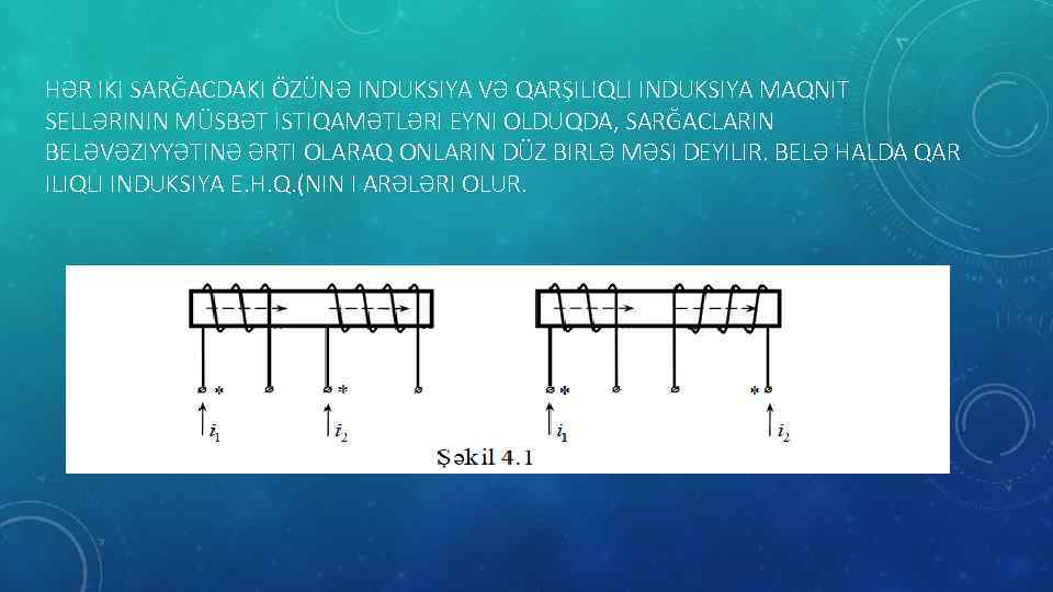 HƏR IKI SARĞACDAKI ÖZÜNƏ INDUKSIYA VƏ QARŞILIQLI INDUKSIYA MAQNIT SELLƏRININ MÜSBƏT ISTIQAMƏTLƏRI EYNI OLDUQDA,