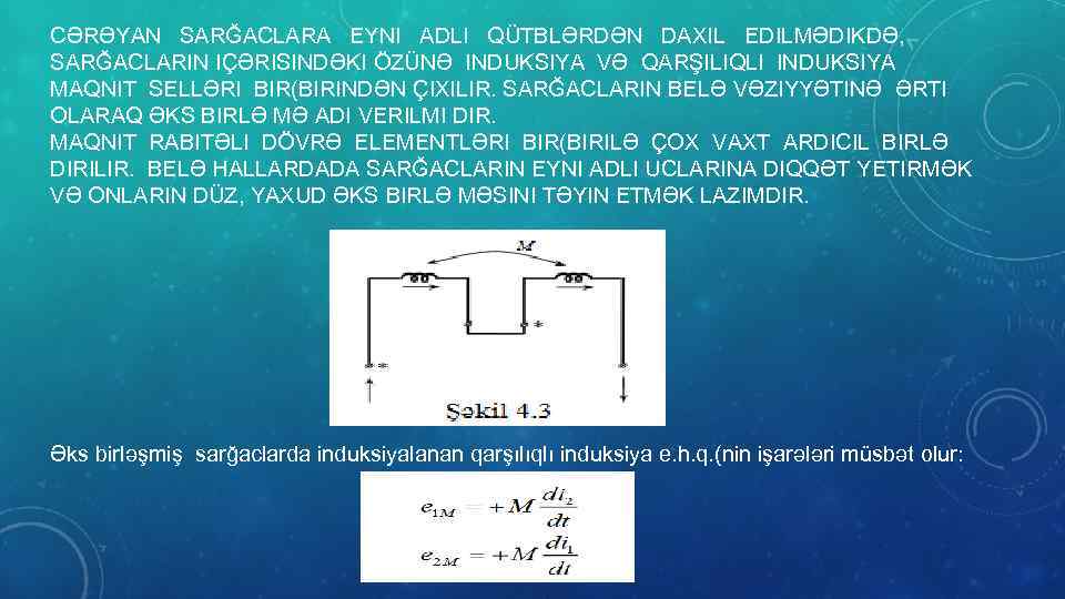 CƏRƏYAN SARĞACLARA EYNI ADLI QÜTBLƏRDƏN DAXIL EDILMƏDIKDƏ, SARĞACLARIN IÇƏRISINDƏKI ÖZÜNƏ INDUKSIYA VƏ QARŞILIQLI INDUKSIYA