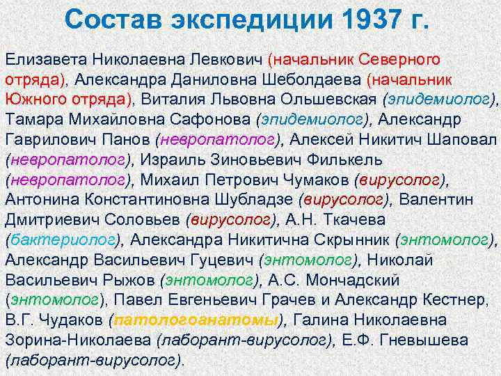 Состав экспедиции 1937 г. Елизавета Николаевна Левкович (начальник Северного отряда), Александра Даниловна Шеболдаева (начальник