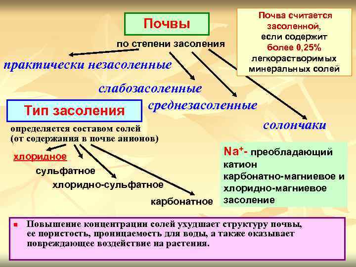 Почвы по степени засоления практически незасоленные Почва считается засоленной, если содержит более 0, 25%