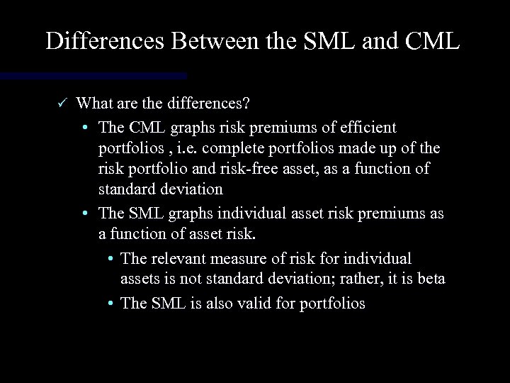 Bm 410 Investments Capital Asset Pricing Theory And