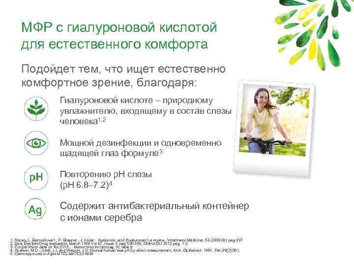 МФР с гиалуроновой кислотой для естественного комфорта Подойдет тем, что ищет естественно комфортное зрение,