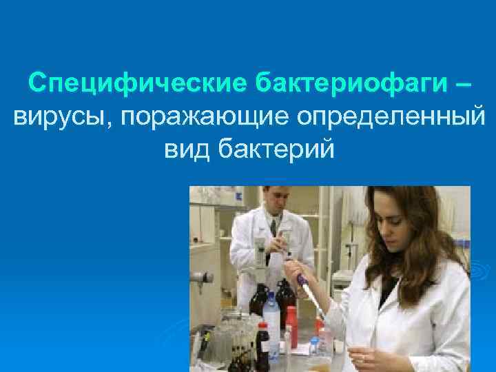 Специфические бактериофаги – вирусы, поражающие определенный вид бактерий 