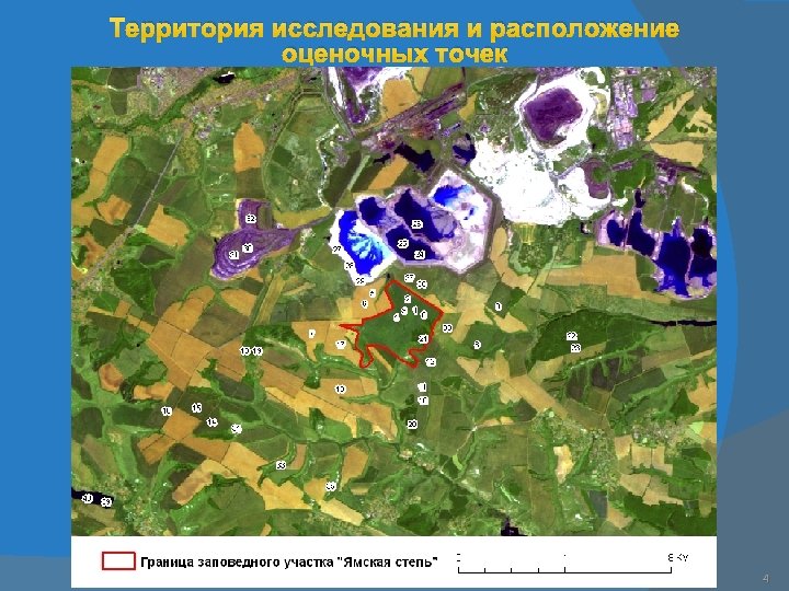 Территория исследования и расположение оценочных точек © ФРЦ Аэрокосмического мониторинга Бел. ГУ 4 