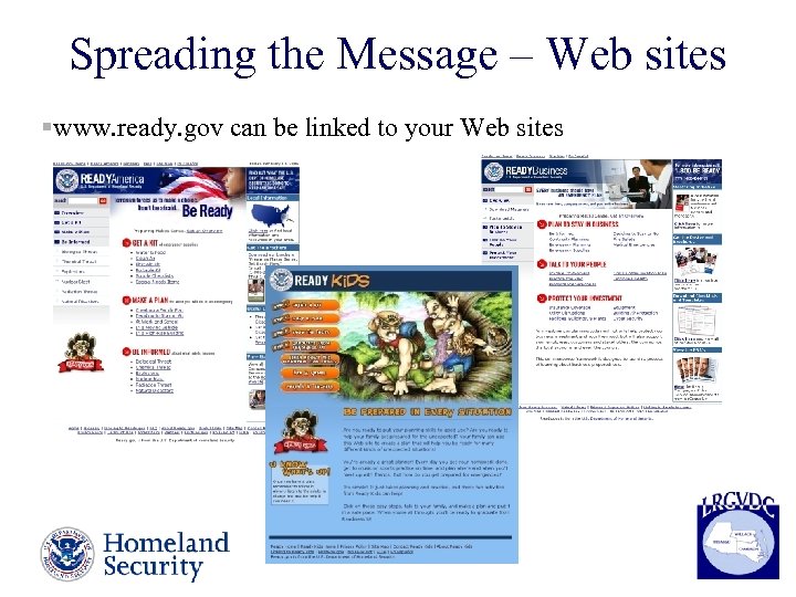 Spreading the Message – Web sites §www. ready. gov can be linked to your