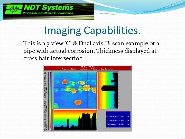 Imaging Capabilities. This is a 3 view 'C' & Dual axis 'B' scan example
