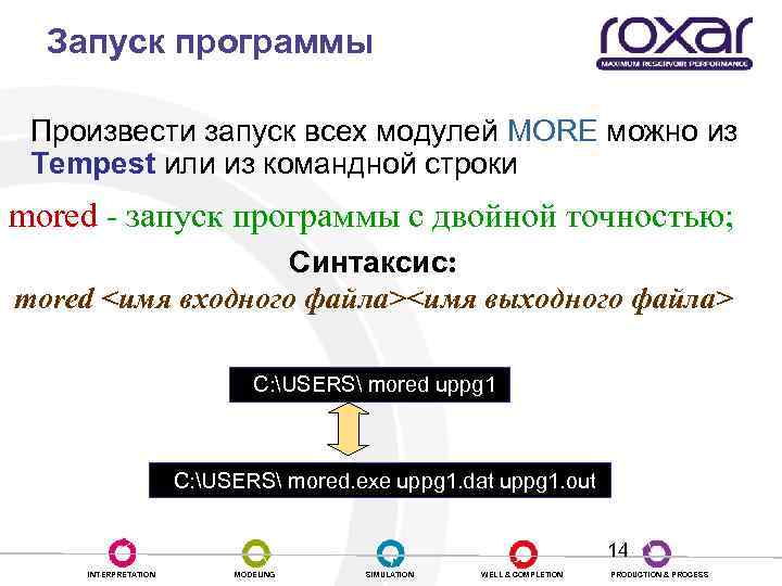 Запуск программы Произвести запуск всех модулей MORE можно из Tempest или из командной строки