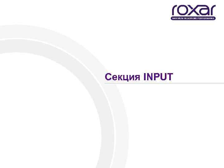 Секция INPUT 