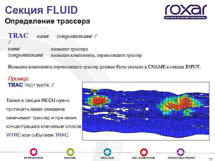 Секция FLUID Определение трассера TRAC name componentname / / name componentname название трассера название
