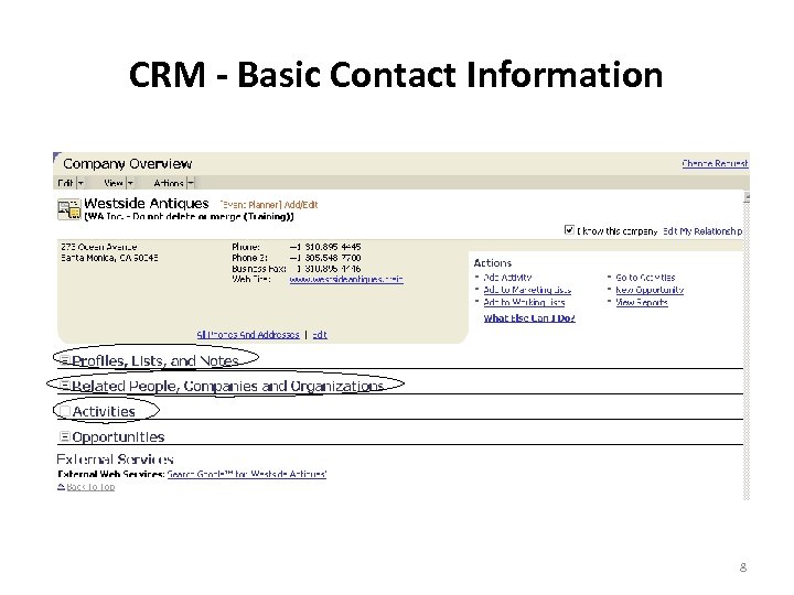 CRM - Basic Contact Information 8 