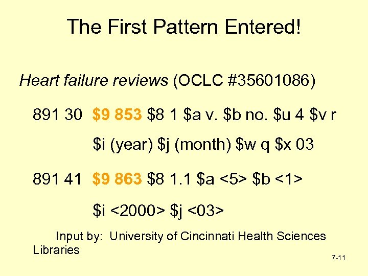 The First Pattern Entered! Heart failure reviews (OCLC #35601086) 891 30 $9 853 $8