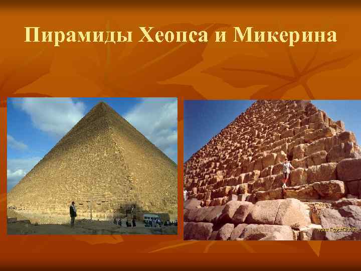 Пирамиды Хеопса и Микерина 