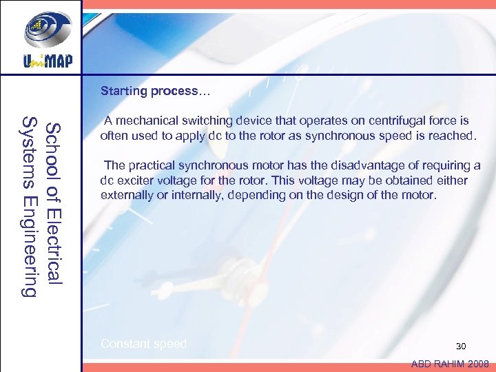 Starting process… School of Electrical Systems Engineering A mechanical switching device that operates on