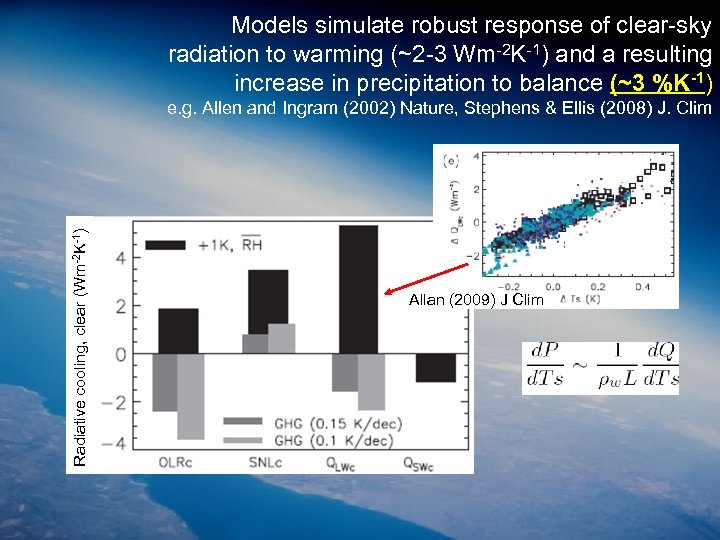 Models simulate robust response of clear-sky radiation to warming (~2 -3 Wm-2 K-1) and