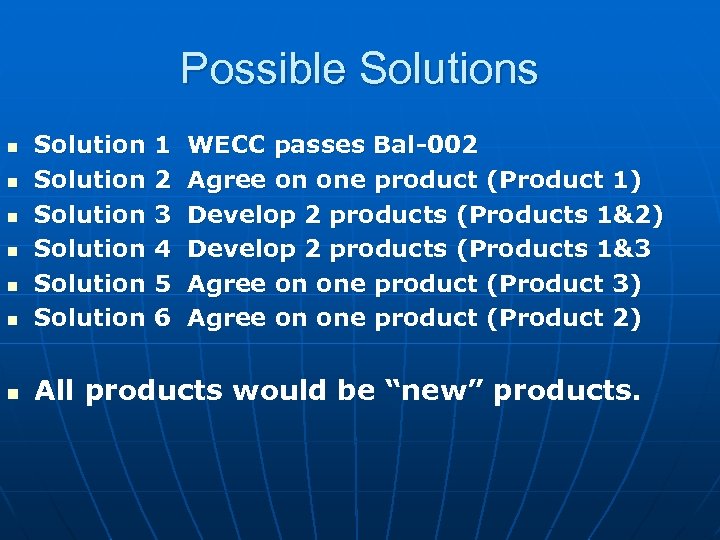 Possible Solutions n Solution 1 Solution 2 Solution 3 Solution 4 Solution 5 Solution