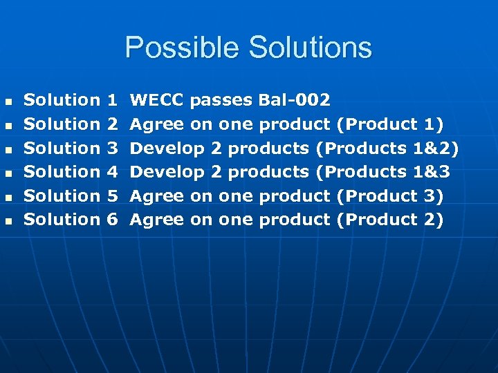 Possible Solutions n n n Solution 1 Solution 2 Solution 3 Solution 4 Solution