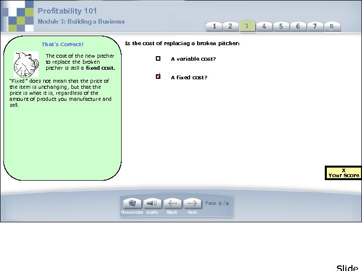 Profitability 101 Module 3: Building a Business That’s Correct! The cost of the new