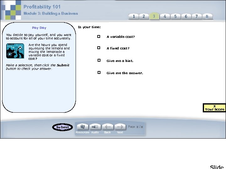 Profitability 101 Module 3: Building a Business 3 3 Is your time: Pay Day