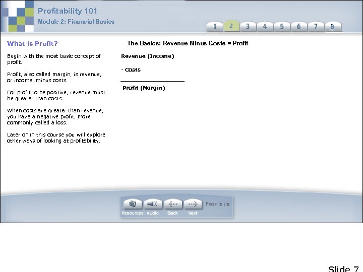 Profitability 101 Module 2: Financial Basics What is Profit? Begin with the most basic