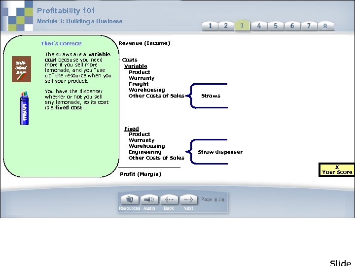 Profitability 101 Module 3: Building a Business That’s Correct! Multi. Colored Straws The straws