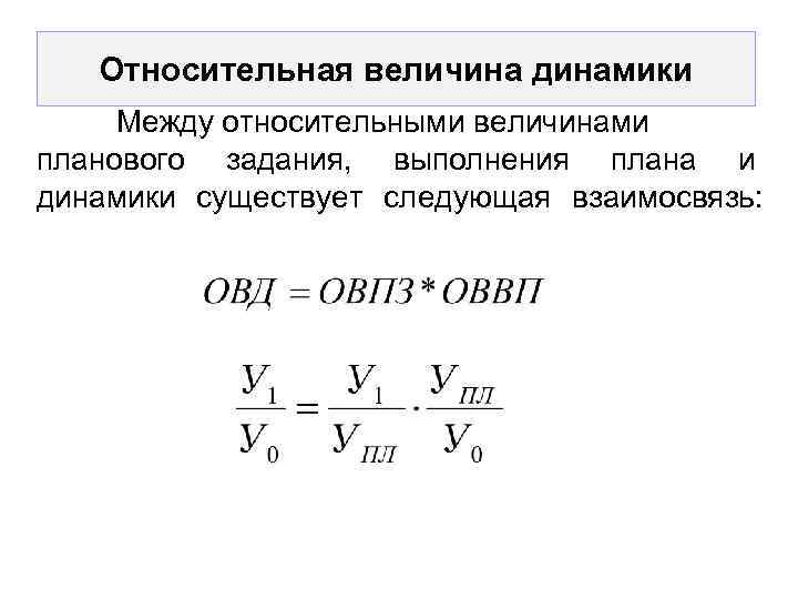 Произведение относительных показателей планового задания и выполнения плана равно