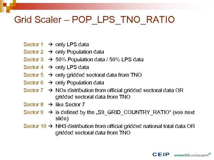 Grid Scaler – POP_LPS_TNO_RATIO Sector 1 Sector 2 Sector 3 Sector 4 Sector 5