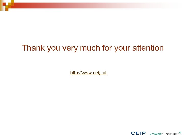Thank you very much for your attention http: //www. ceip. at 