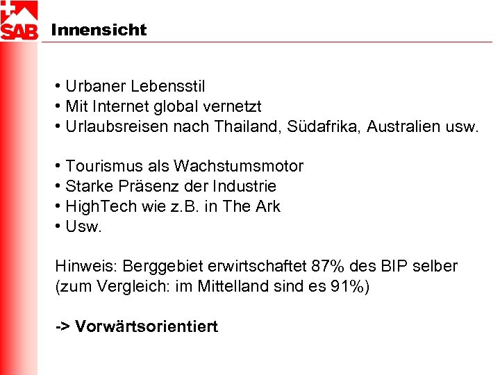 Innensicht • Urbaner Lebensstil • Mit Internet global vernetzt • Urlaubsreisen nach Thailand, Südafrika,