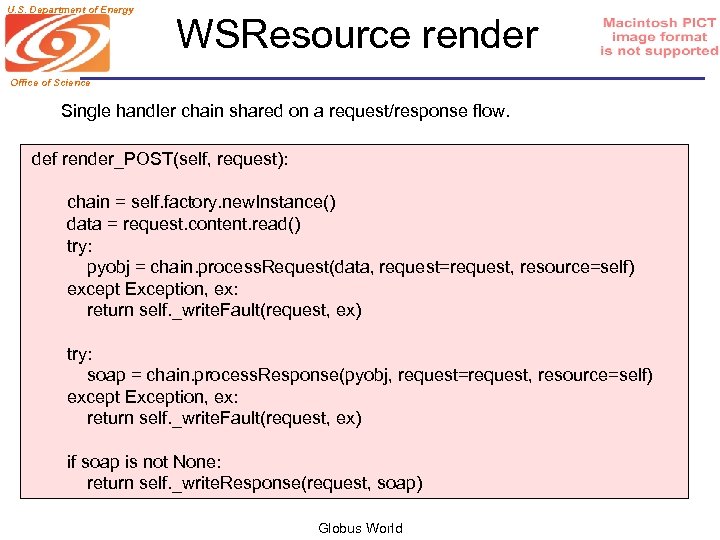 U. S. Department of Energy WSResource render Office of Science Single handler chain shared